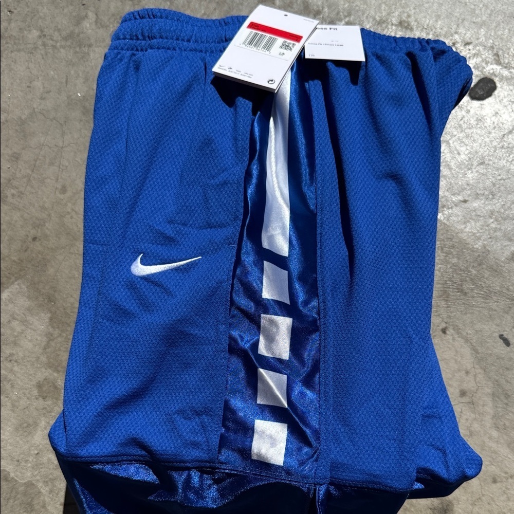 Nike Royal Blue Shorts with White Stripe Kids Size Large - Picture 4 of 4